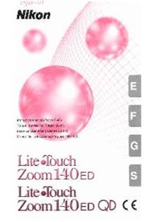 Nikon LiteTouch 140 ED manual. Camera Instructions.